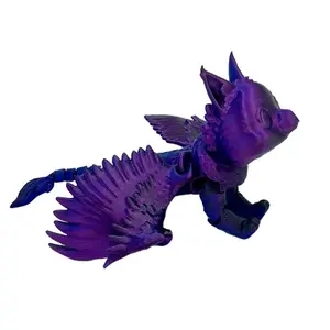 Poseable Baby Griffin Figurine: 3D Printed Fantasy Art for Collectors Decor Gift Fidget Articulating