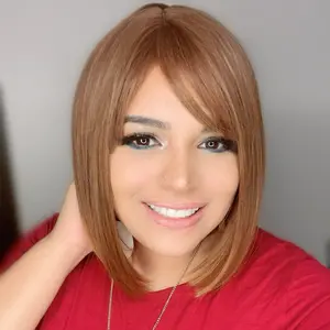 Synthetic Wig Heat Resistant Brown Golden Wigs Cosplay Natural Middle Part for Women