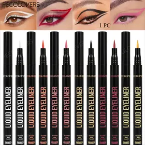 1Pc Vibrant Colored Eyeliner Pen, Slim Tip Eye Liner, Soft Painting Eye Contour Tool, Fashion Eye Cosmetic For Makeup Enthusiasts And Beginners, Red And Orange, Eye Cosmetic Essential