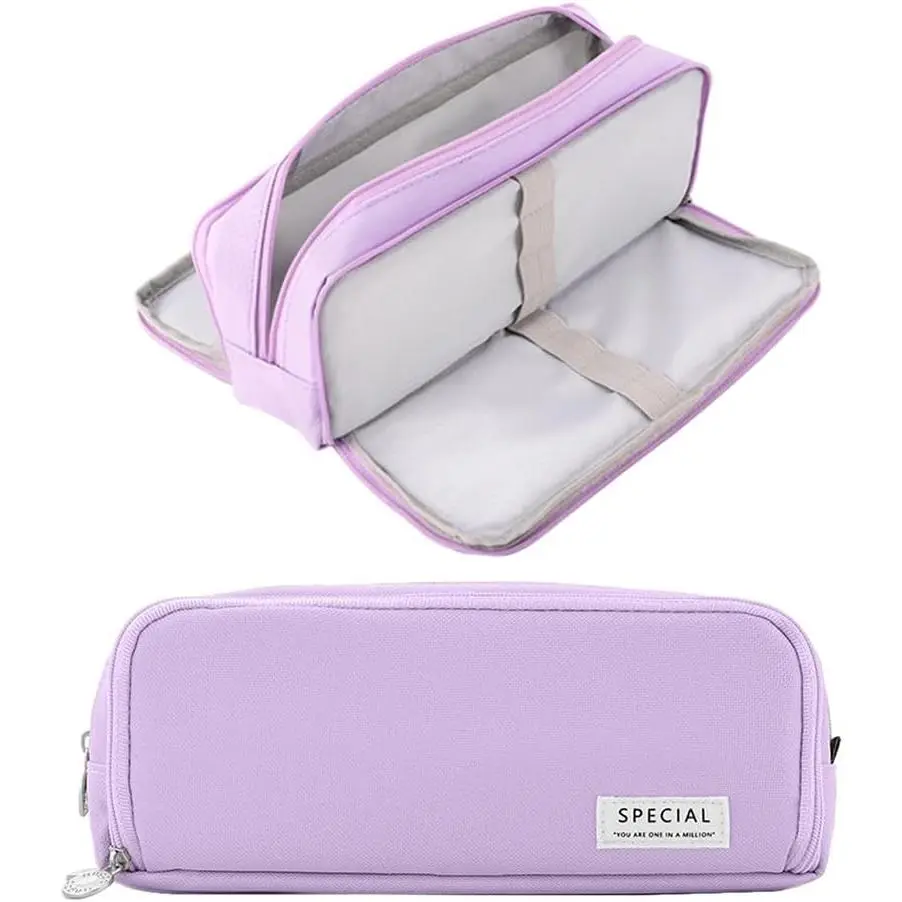 Large Pencil Case 3 Compartments Pencil Pouch Big Capacity Pencil Bag for  Teen Girls Boys Student School Supplies Oxford Organizer Pen Bag  Makeup Pouch