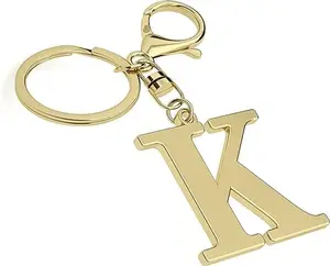 Stainless Steel Gold Letter A-Z Keychain for Women Men
