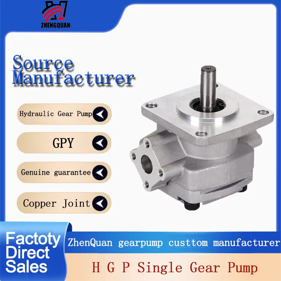 Zhengquan GPY-F11.5R/GPY-F12R Alloy Steel-Aluminum Gear Pumps - 110mm JIS Flanged DU Composite Bearings, Automatic Axial & Radial Clearance Compensation, High-Pressure Hydraulic for Construction, Efficient Operation, Excellent Sealing, Manufacturer-Direct