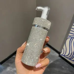 Luxury Rhinestone Bling Bottle Dispenser Pump, Shower Gel Body Lotion Cosmetics, Handmade Diamond Gift for Fashion Girls