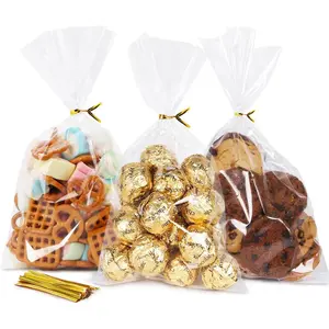 Cellophane Bags 200 count 6x10 Inch Clear  Bags with Ties Cello Plastic  Bag for Birthday Party Favors Valentine Candy Goodie  Giving Easter Cookie Snack Homemade Bakery Packaging