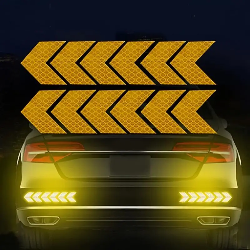 Arrow-shaped reflective stickers for cars, night reflective warning stickers, universal stickers, suitable for cars, campers, motorcycles and bicycles. Car reflective stickers, car bumper stickers, car wheel hub stickers. Decal, Car Accessories