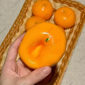 Tangerine Ball Stress Ball Squishy Toy Orange Squeeze Ball Fidget Toy ASMR Sensory Stress Relief Toys for Kids & Adults Gift