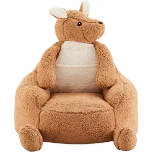 31-inch Cartoon Kangaroo Inflatable Sofa with Removable Washable Cover, Cute Kids Lounge Chair for Home and Playroom, Soft and Comfortable Inflatable Seating for Indoor Use, Perfect for Reading, Napping and Playing