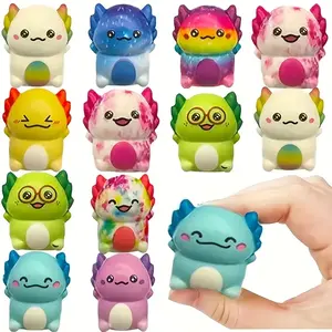 Cute Unisex Kawaii Newt Slow-Rise Squish Stress Relief Toys, Random 12/24PCS Mini Squeeze Toys for Kids, Carnival Goodie Bag Fillers & Party Gifts