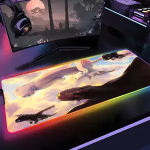 Toothless Fury Dragon Mouse Pad Gamer Rgb 1000×500mm 900×400mm 800×400mm 600x300mm Desk Mat Back Light Led Mousepad Setup Gaming Accessories Deskmat Big Mousepad Backlight