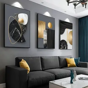 3 piece of beautiful room decoration   wall decoration canvas print (flat) - modern fashion style, abstract irregular shape combination, creative  choice. Suitable for living room, bedroom, office, bar, cafe hotel,  Artistic Box Cotton Lightweight
