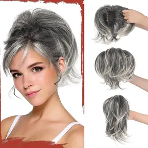 SOFEIYAN Claw Clip Hair Buns Hair Piece DIY Bendable Wires Short Ponytail Extension Fluffy Fake Hair Piece Straight Synthetic Hair Ponytail Extensions for Wonen