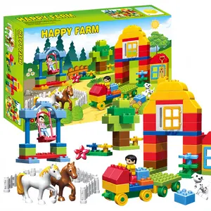 Kids Large Particles DIY Building Blocks Sets - Happy Animals Farm Model Bricks,Toys Gift,Children's Educational Intellectual Toys