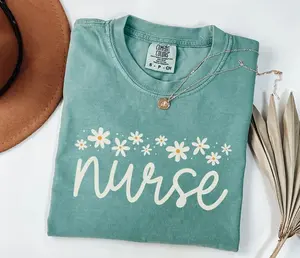 Comfort Colors Nurse Shirt, Nurse Practitioner, RN Registered Nurse Shirt, Daisy Nurse Shirt, Flower Nurse Clothes, Gift For Nurse, Nurse Gift