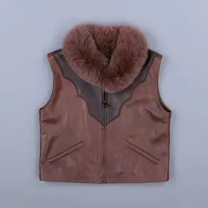 Western Yoke Leather Vest
