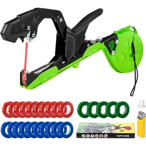 Upgraded Plant Tying Machine, Garden Tape Tool with 25 Rolls Tapes and 10000pcs Staples, Lightweight Plant Tape Gun Tying Tape Tool to Tie Up Vine Tomatoes Grapes Vegetables Garden, Green fruit protection bag project metal wind fountain outside fence pole