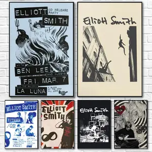 Cool E-elliott S-smith Artistic Poster HD Waterproof Art Sticker | Custom DIY Self-Adhesive Wall Print | Fade-Resistant, Long-Lasting Decorative Poster for Home, Office, Living Room, Bar Decoration | Multiple Sizes, High Definition, Easy to Apply & Clean