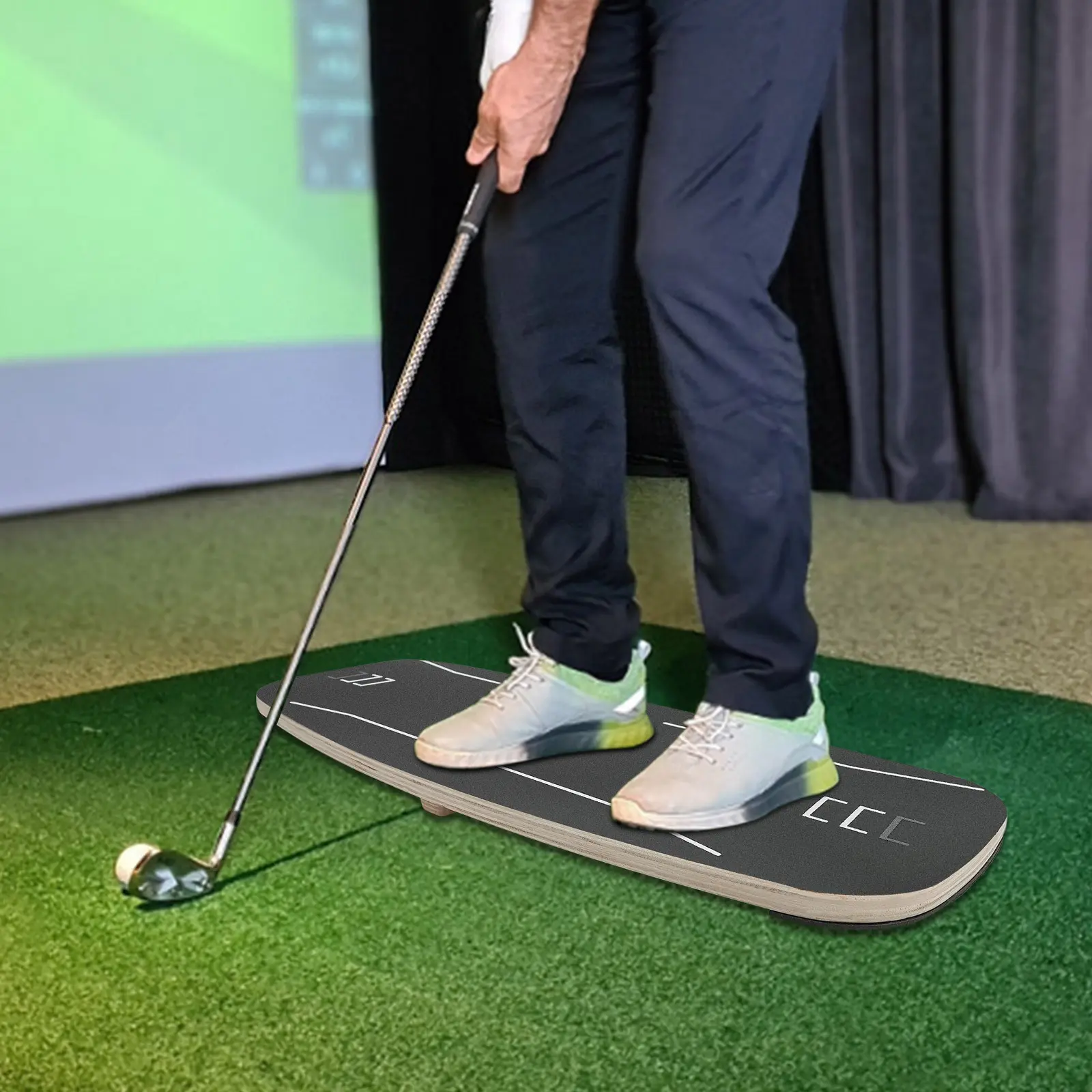 CNCEST Golf Pressure Plate Trainer for Weight Shift & Balance, 330lbs Capacity Golf Swing Aid with Tilt Sound Feedback, Portable Golf Practice Platform