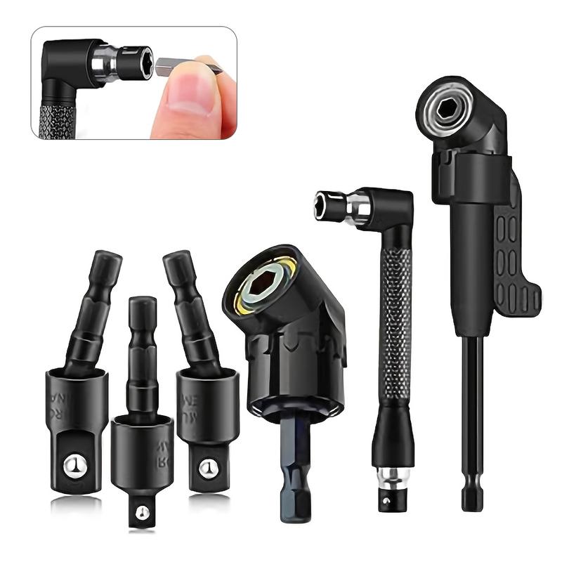 Right-Angle Drill Bit Accessory Set(6pcs), Including 3x 360° Rotatable ...