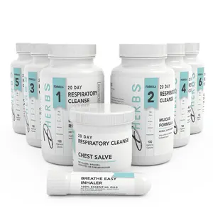 Dherbs Respiratory Cleanse and Regimen 20-Day Program for Adults Natural Herbal Lung and Sinus Health Support Vegan Formula