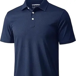 Men's Polo Shirts 3 Buttons Casual Work T Shirts Quick Dry Short Sleeve Golf Shirt Pique Jersey Outdoor Performance