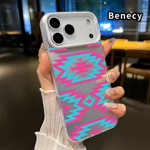 Phone Case for iPhone 17 16 15 14 Pro Max 13 12 11 XR XS Plus Air E Geometric Tribal Rhythm Pattern Anti-Scratch Military-Grade Drop Protection Slim Cover Cellphone Protective