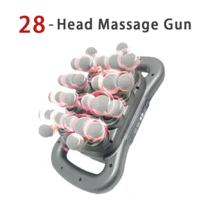 28-Head Massage Gun, Deep Tissue Percussion Massager, 9 Speeds & 9 Modes, For Back Shoulders Legs and Foot Pain Relief Quiet Muscle Massage Gun,  Red Light Therapy, Gift Choice