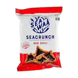 SEAWAA Korean Red Pepper Seaweed Snacks, Gluten-Free Vegan Crispy Seaweed, 45g