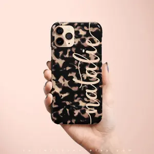 Monogram Tortoise Shell phone 15 Case phone Case phone 14 Pro Case Personalized Cover Tortoiseshell Style phone 13 phone 11 Galaxy Case