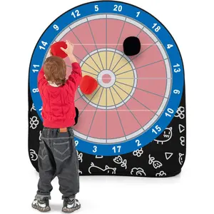 Giant Kick Darts, Folding Kick & Throw Soccer Target Dartboard with 4 Kick Balls, Carrying Bag, Kick Darts Game Soccer Darts for Kids Adults, Outdoor, Picnic, Party