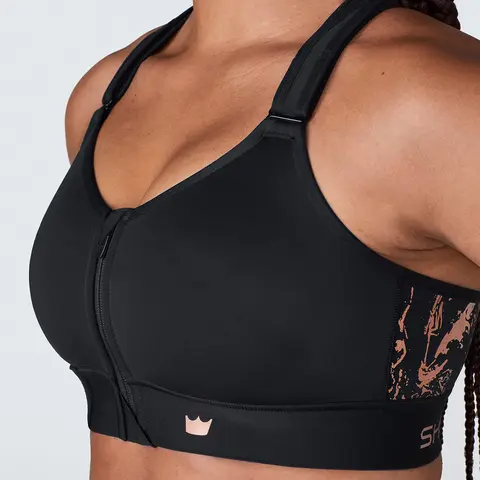 SHEFIT Women's Flex Zip Front Strappy Wireless Seamless Sports Bra - Medium Support, Adjustable Convertible Strap, Anti-Snagging, Bust Support, Breathable, Hand Wash Only, Customizable Adjustability, Gym Workout Apparel