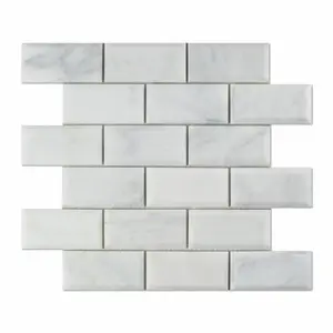 Calacatta Prestige (Asian Statuary) 2x4 Beveled Mosaic Polished/Honed Tile Sample