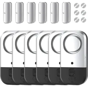 Door Window  Sensors - Door Alarms for  Safety, Door Alarms for Home , for Home, Office, Store, Garage, Dorm Room, Apartment, RV,  Gray, 6 Pack