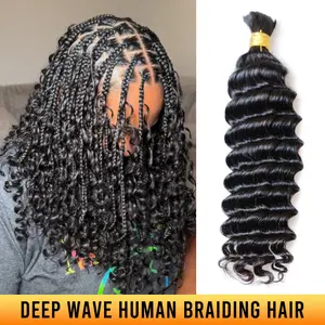 YGwigs Bulk Human Hair For Braiding Natural Black Curly High-Grade Fuller Fluffy Consistent Thickness Good Service Life Cambodia Virgin Hair