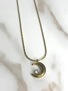 Crescent moon necklace GLD