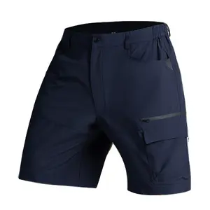 Men's Navy Blue Work Shorts - Multiple Pockets & Quick-Dry Fabric Ideal for Outdoor Hiking & Everyday Casual Wear