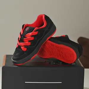 Ollieskate Fashion trend sports shoes non-slip wear-resistant Ollieskate black and red color matching low-top men and women casual skateboard shoes sports shoes running training Sneaker