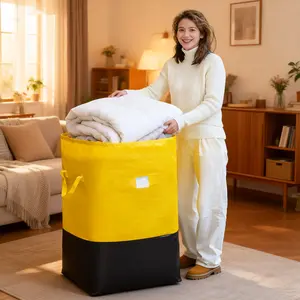 Heavy Duty Moving Bags with Strong Handles& Drawstring Closure, Large Capacity FoldableStorage Bags for Moving, Travel, Dorm &Home, Ideal for Clothes, Bedding & Car TrunkOrganization