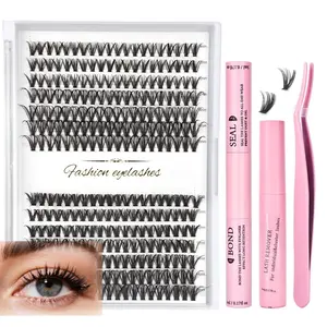 Lash Clusters Kit 280pcs DIY Lash Extension Kit Individual Eyelash Extension Kit,30D+40D 9-15mm with Cluster Lashes Bond and Seal Lash Tweezers