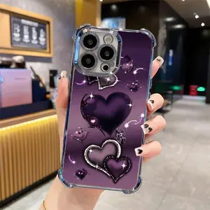 Heart Pattern Phone Case, Anti-drop Cellphone Protective Case, Total Protective Shockproof Mobile Phone Cover for iPhone 11 12 13 14 15 16 17 Pro Max/Pro/Plus/Air, Phone Decoration.It makes a great gift for friends or family.