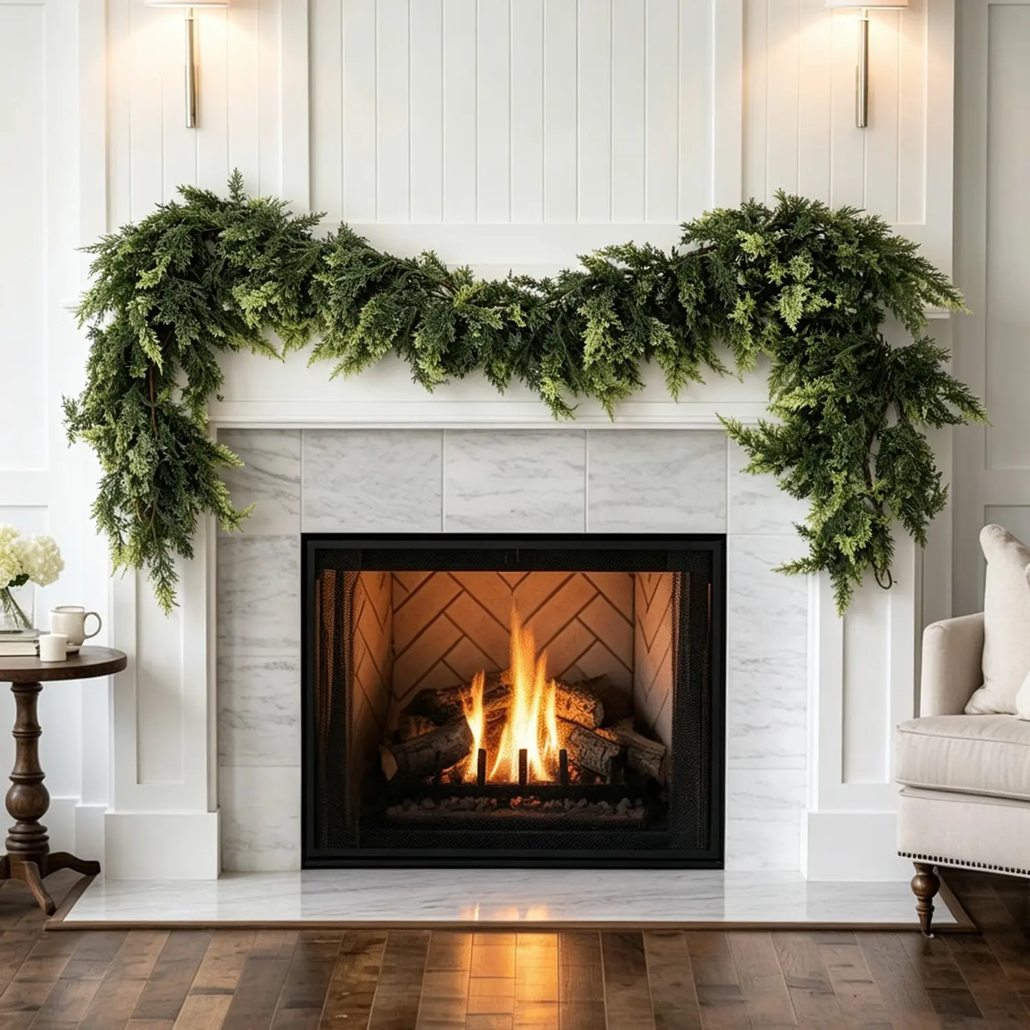 Artificial Christmas Tree Wreaths, Garlands & Swags Set (2-Pack, 6ft Each) - Realistic-Touch Foliage, Moldable Flexible Branches, Full Even Leaf Distribution - Holiday Decorating Decoration for Door, Stair Railing