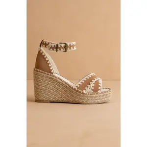 The Essie Espadrille Slide with Embroidered Straps