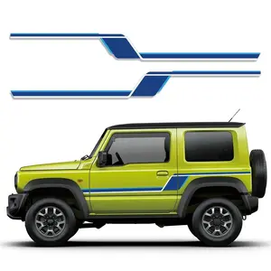 For Suzuki Jimny 2PCS Car Side Door Stickers Vinyl Decorative Stickers Smooth Lines Racing Style Car Tuning Accessories