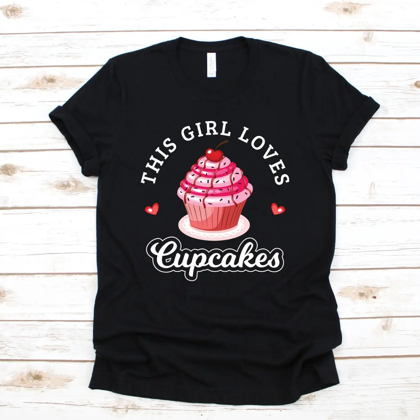 Women's cupcake enthusiast apparel for girls and women who love sweet treats Graphic T-Shirt - Short Sleeve Crew Neck Regular Fit Casual Wear | Soft & Breathable Fabric, Durable Print, Everyday Comfort, Machine Washable, cute and playful graphic tee