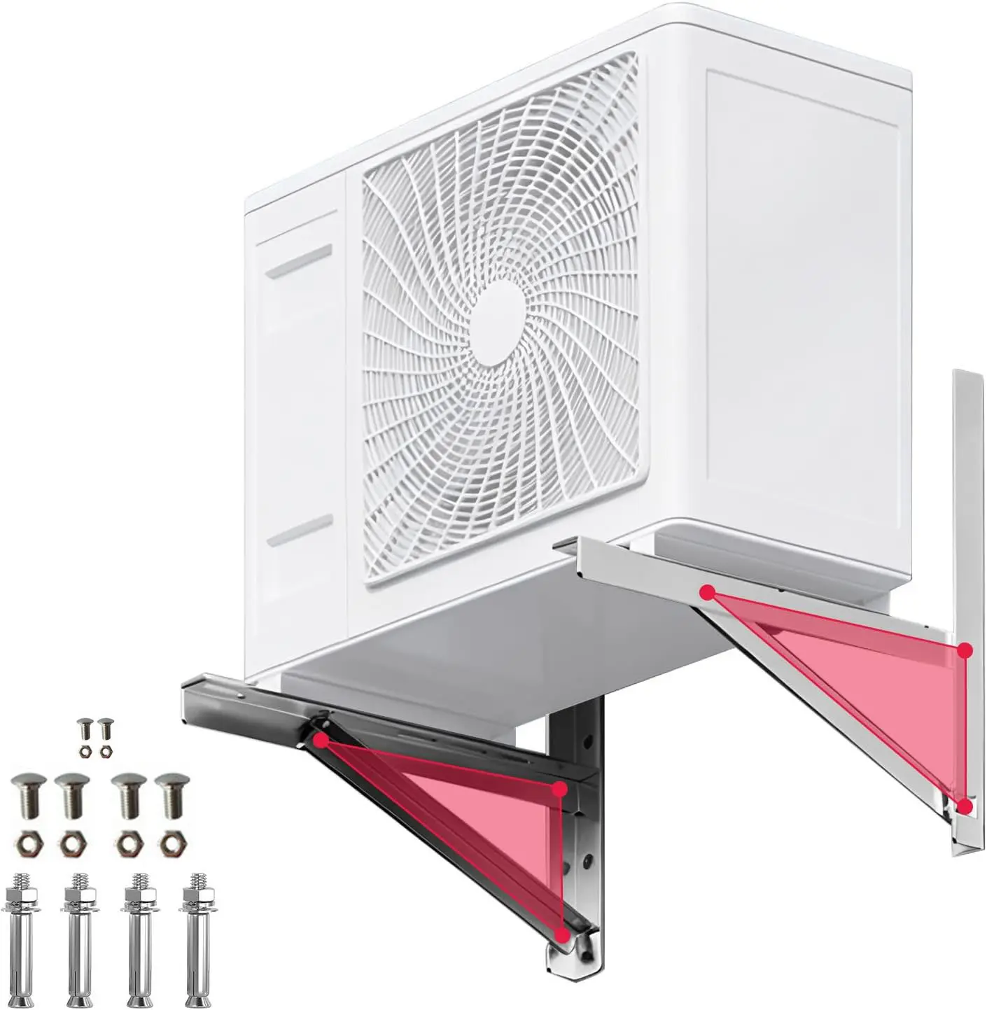 Outdoor Wall Bracket Mini Split Mounting Bracket,  Stainless Steel Ductless Air Conditioner Wall Bracket Mount up to 500 lbs for Air Conditioner Heat Pump Systems HVAC, Compressor