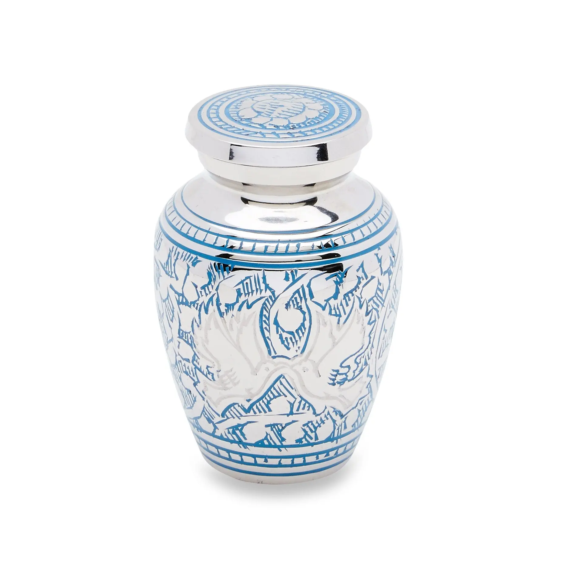 Blue Loving Doves Token Urn Blue Loving Doves Token Urn