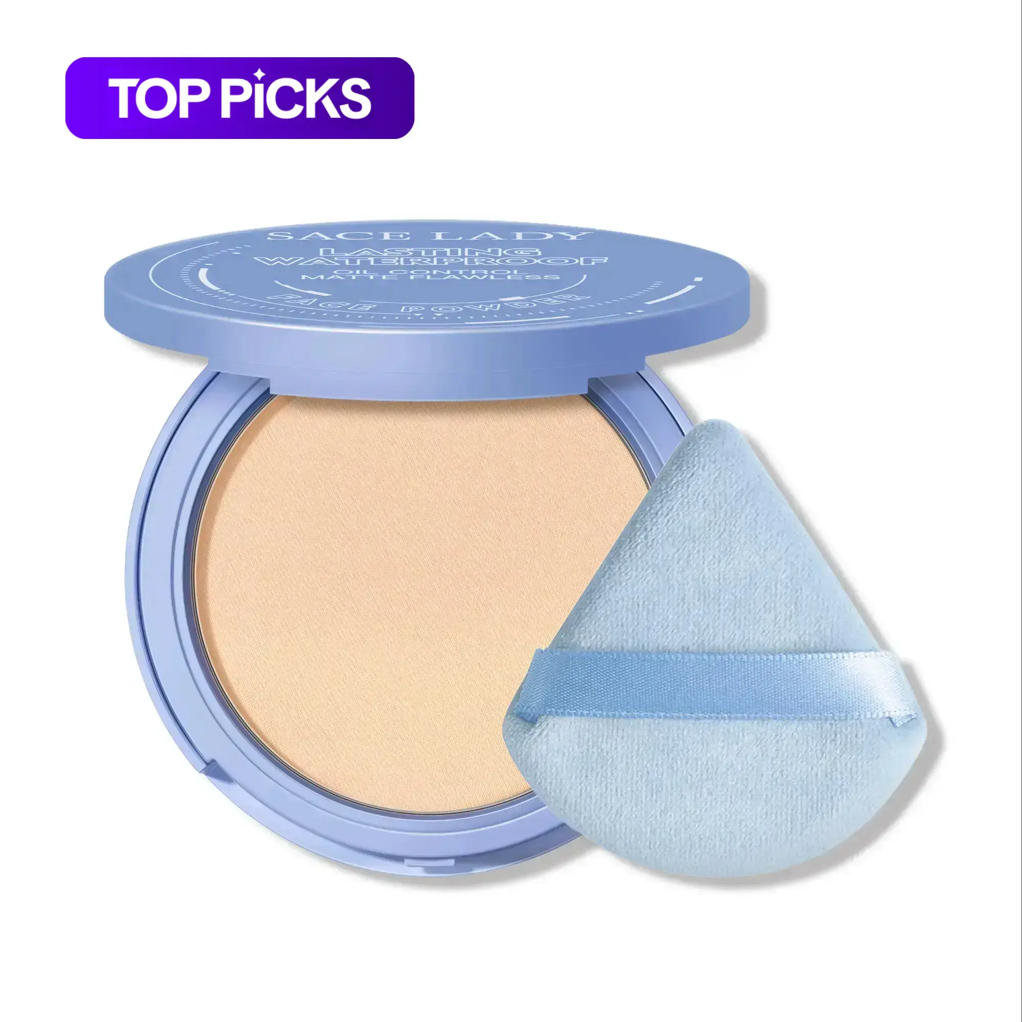 Oil Control Face Powder, Flawless Face Powder, Long Lasting Waterproof Matte Powder Beauty Powder, Compact Makeup Setting Powder, Matte Pressed Powder, Waterproof Finishing Powder, Face Makeup Accessories for Women & Girls