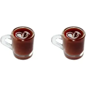 2 Pcs Miniature Coffee Cups Model Dollhouse Ornament Dollhouse Decoration Mini Decor Doll House Accessories Random Color Miniature Dollhouse Accessories