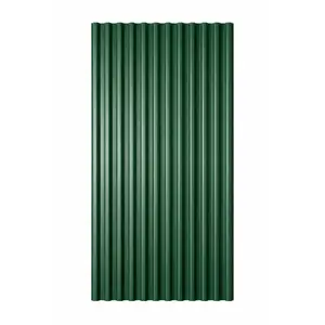 10 Pcs - Green Trapezoid Polycarbonate Corrugated Roof Panels - 72" L x 21" W - 10 piece Pack - UV Protected Waterproof Roof Sheets