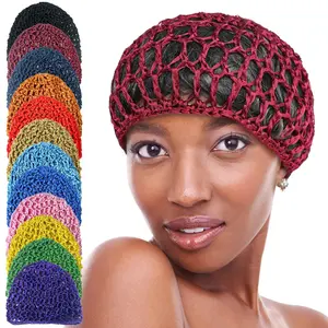Tubi Women's Hand-Crocheted Silk Mesh Hair Net Cap - Stylish, Comfortable, & Breathable Hair Accessories for Sleep & Daily Use
