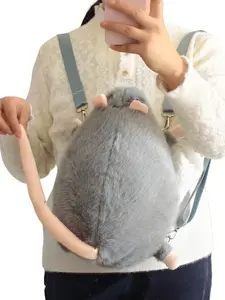 Creative Plush Mouse Backpack, Cute Cartoon Bag, Women's Casual Crossbody Purse, Phone Wallet, Party Makeup Storage, School Backpack, Birthday Gift